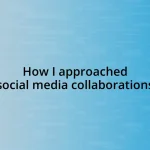 How I approached social media collaborations