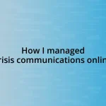 How I managed crisis communications online