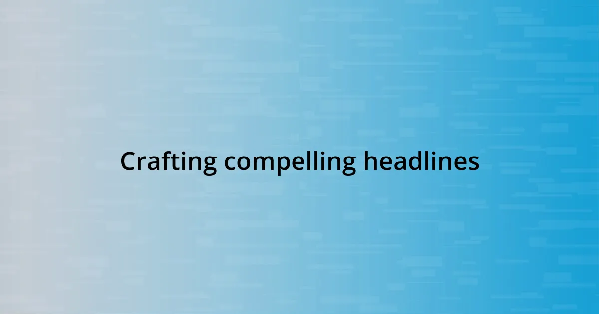 Crafting compelling headlines