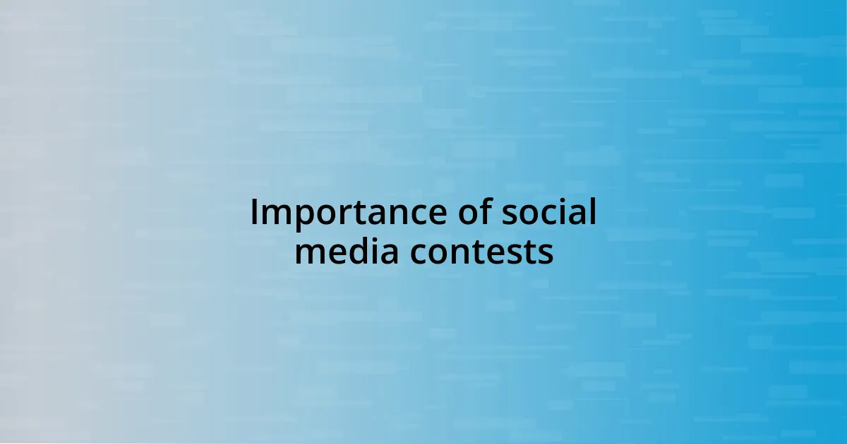 Importance of social media contests